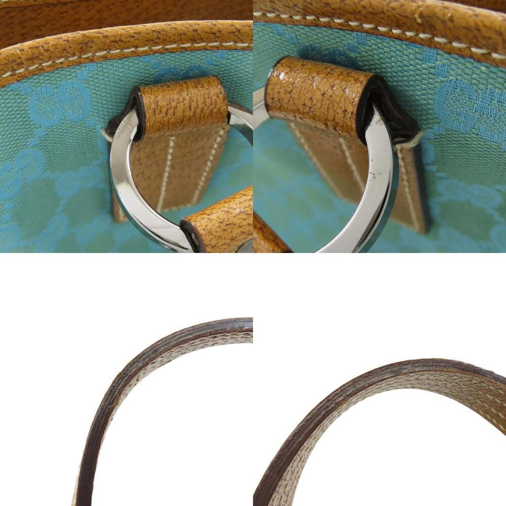 Gucci GG canvas tote bag light blue brown leather - Picture 9 of 11